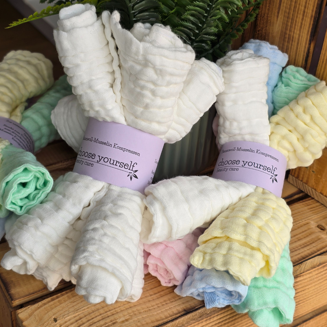 Musselin Kompressen für das Gesicht